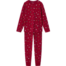 Nattøj Børnetøj Name It Kid's Christmas Nightwear Set - Jester Red