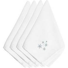 Multi Coloured Cloth Napkins CoolCookware Christmas Snowflakes Embroidered Napkins Set of 4 Cloth Napkin