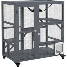 Outdoor Catio Cat House on Wheels with Platforms