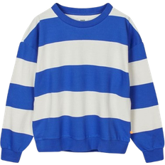 Mads nørgaard stripe Mads Nørgaard Airy Sweat Stripe Denver Sweatshirt - Amparo Blue/Cloud Dancer