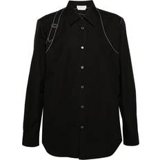 Alexander McQueen Men Shirts Alexander McQueen Contrast Stitch Shirt - Black