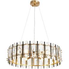 Pendant Lamps LNC Modern 6-Light Drum Crystal Chandelier D24.8 x H 7.5 in Pendant Lamp