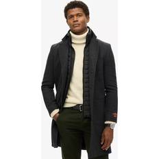 Superdry Tailored 2 In 1 Town Coat - Black Herringbone