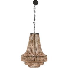 Bruna Takplafonder Home ESPRIT Brown Natural Wood Metal 56.5 x 56.5 x 144 cm Ceiling Flush Light