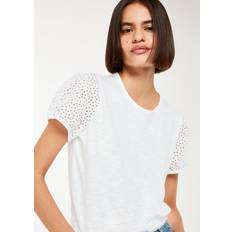 Blouses Whistles Broderie Puff Sleeve T-Shirt - White