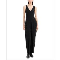 Emporio Armani Jumpsuits & Overalls Emporio Armani Sleeveless V-Neck Jumpsuit With Oversized Slit - Black