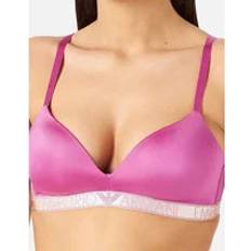 Armani Underwear Armani Iconic Microfiber Padded Triangle Bra - Azalea