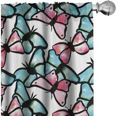 Teal Curtains Blue and Pink 28 x 84 in Pair of 28 x 84