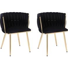 HYGRAD Modern Black Kitchen Chair 72cm 2pcs