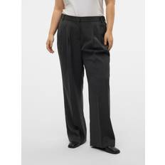 Vero Moda Randiga Byxor Vero Moda Medelhög Midja Byxor - Dark Grey Melange