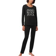 Donna - Nero Pigiama Triumph Long Sleeve Pyjama Set - Black