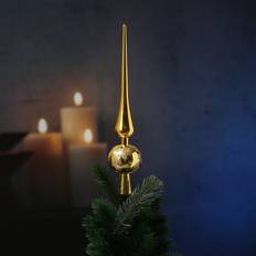 Kunststoff Weihnachtsbaumschmuck Marelida Christbaumspitze Mit Blattmuster Kunststof Weihnachtsbaumschmuck