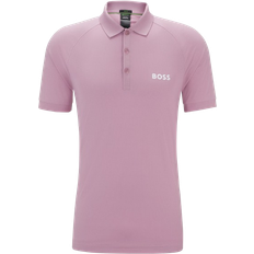 Men - Purple Polo Shirts HUGO BOSS Patteo X Matteo Berrettini Waffle Fabric Polo Shirt - Light Purple