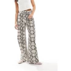 Threadbare Snake Print Straight Leg Jeans - Brown