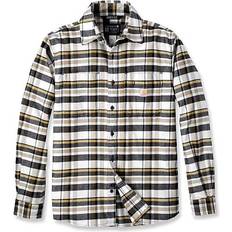 Elastane/Lycra/Spandex Shirts Carhartt Rugged Flex Relaxed Fit Midweight Flannel Long Sleeve Plaid Shirt - Malt