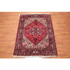 Rust Ivory Persian Rug 5' x 6'6" Brown, Blue, Pink, Multicolor, Black, White, Red 60x"