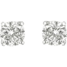 White Gold - Women Earrings Haus of Brilliance Prong Classic Stud Earrings - White Gold/Diamond