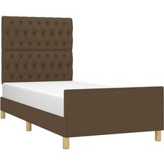 Senge & Madrasser vidaXL Uden Madras Mørkebrun 100x200 cm Stof Sengeramme