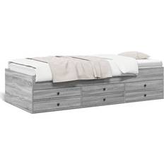 vidaXL Sofá Cama con Cajones 75x190 cm Gris