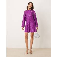 Purple - Short Dresses Yas Sequin Mini Dress - Purple