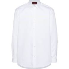 Gucci Men Shirts Gucci Logo Appliqué Cotton Shirt - White