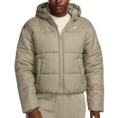 Nike Sportswear Classic Puffer Women's Therma Fit Loose Hooded Jacket - Light Army/White