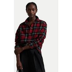 Azul Blusas Polo Plaid Blouse - Red