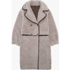 Oakwood Tilda Shearling Style Longline Coat - Beige