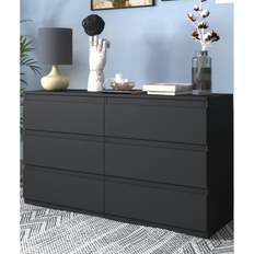 Furniture Bed Bath & Beyond Double Dresser Black 6 Chest of Drawer