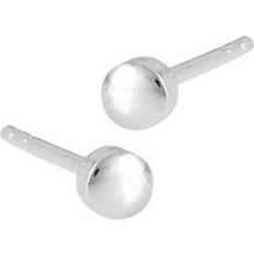 Silver - Unisex Earrings Sac Silver High Polish Tiny Circle Dot .925 Sterling Round Stud Earrings Jewelry Female Unisex