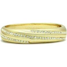 Transparent Bracelets Alamode Jewelry LO2150-7 Women Flash Gold White Metal Bangle with Top Grade Crystal in Clear in