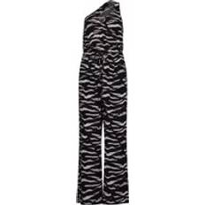 Lala Berlin Zebra Print Cut-Out Jumpsuit - Black