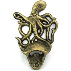 Gold Bottle Openers Antique Gold Cast Iron Wall Mounted Octopus 6 in Bottle Opener