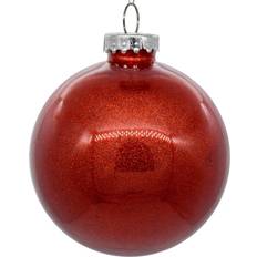 Vickerman Clear Ball Red Christmas Tree Ornament 10.2cm 6pcs