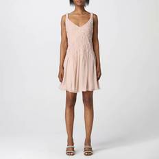 Emporio Armani Dresses on sale Emporio Armani Nude Pleated Silk Mini Dress - Pink