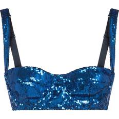 Dolce & Gabbana Blue Bras Dolce & Gabbana Sequin Embellished Bra Blue