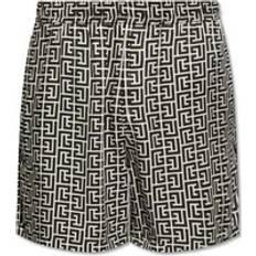 Balmain Men Shorts Balmain Casual Shorts with Monogram - Black