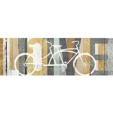 Gold Posters Beachscape Tandem Bicycle Love Gold Neutral Print 8 x 24 Poster