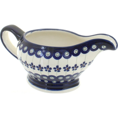 Brown Sauce Boats Blue Rose Polish Pottery 4.0 In H x 8.8 In D Sauce Boat