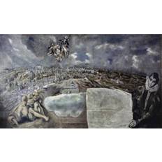 Posters View And Plan Of Toledo 1608 El Greco Canvas Print 24 x 36 Poster