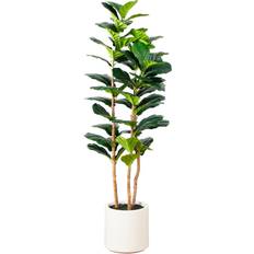 Plastic Artificial Plants Nearly Natural 5ft Fiddle Leaf With Planter 60 H x 20 W x 20 D Artificial Plant