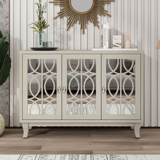 Beige Sideboards Bed Bath & Beyond Mirrored Buffet Cabinet 47.2 x 33.9 x 15.6 in Sideboard