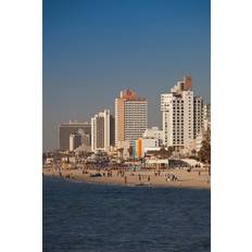 Posters Israel Tel Aviv Beachfront Hotels Late Afternoon Print 19 x 28 Poster