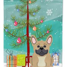 Beige Flags & Accessories Caroline's Treasures Polyester Merry Christmas Tree French Bulldog Cream 11 x 15 1/2 in