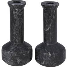 Marble Candle Holders Noir Milos Set of 7.0 H x 3.5 W x 3.5 D Candle Holder 2pcs