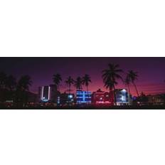 Posters Hotels Illuminated At Night South Beach Miami Florida 18 x 6 Poster