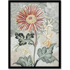 Red Framed Art ARTERY8 Floral Botanical Print A4 Framed Art