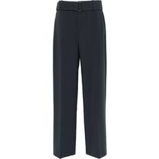 Vince Belted Wide-Leg Trousers - Grey