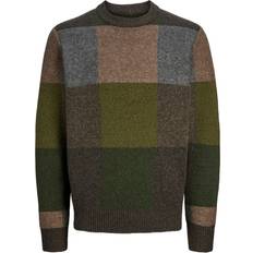 Ternede Sweatere Jack & Jones Ternet Striktrøje Brun/Meleret/Grå/Oliven/Mørkegrøn