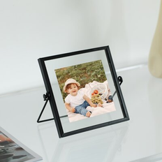 Mercer41 Modern Metal Floating Tabletop Square Picture 4 x 4 Photo Frame